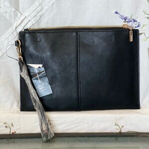 I.N.C. International Concepts Elegant Black Leather Clutch